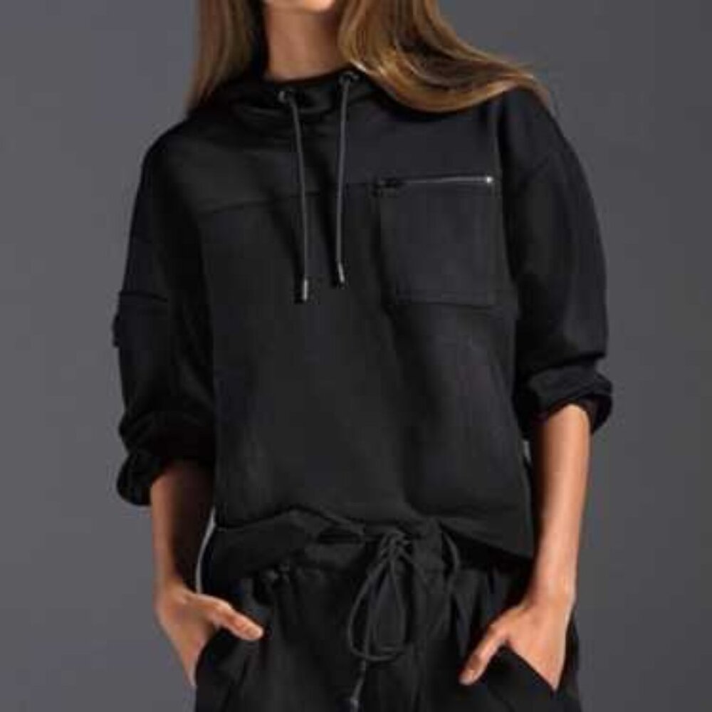 Cabi Black Quantum Hoodie Hooded Pullover Sweatshirt Women's S Streetwear Urban